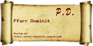 Pfarr Dominik névjegykártya